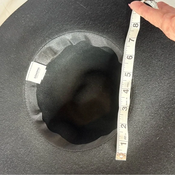 Sonoma Black Velvet Wide Brim Hat – Elegant Women’s Fedora Style - Picture 7 of 7